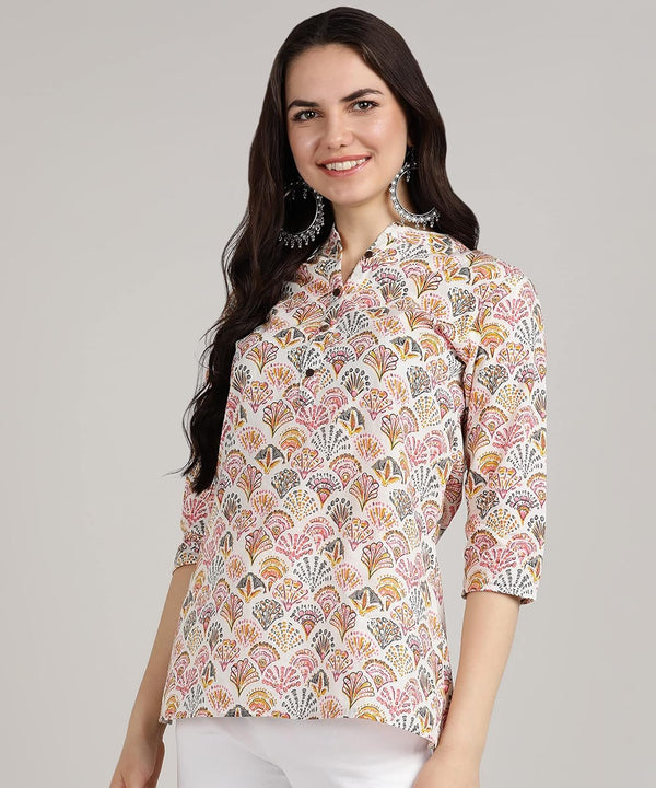 Hand Block Printed Cotton Short Kurti for Women - MEHKFABShort kurti